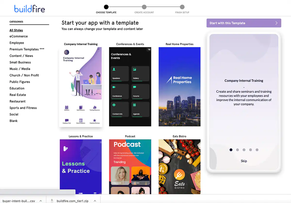 BuildFire app design software screenshot
