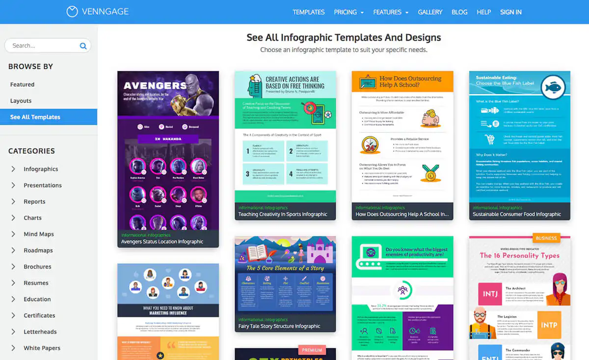 Venngage app design software screenshot