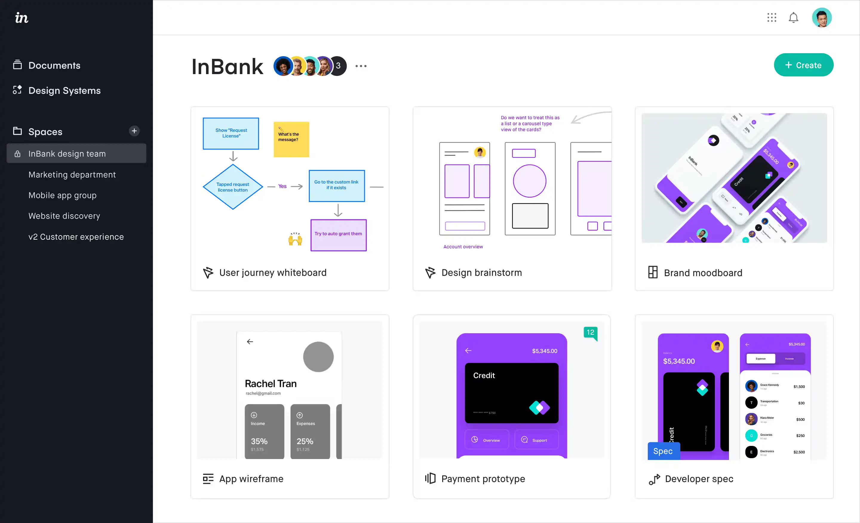 InVision app design software screenshot